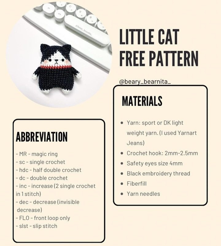 free crochet pattern little cat