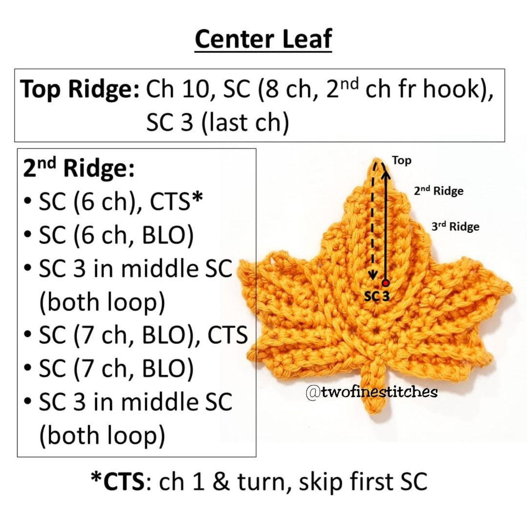 free crochet pattern maple leaf