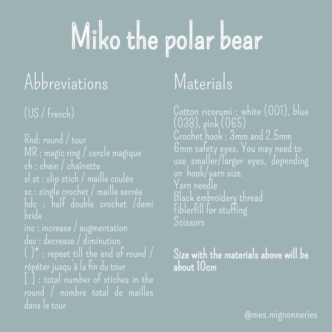 free crochet pattern miko the polar bear