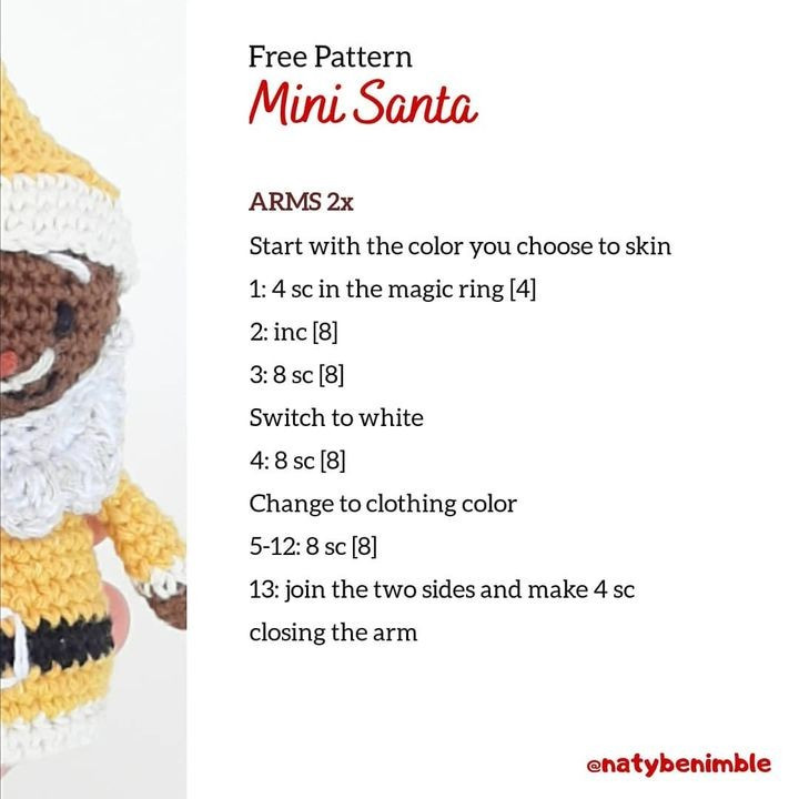 free crochet pattern mini santa