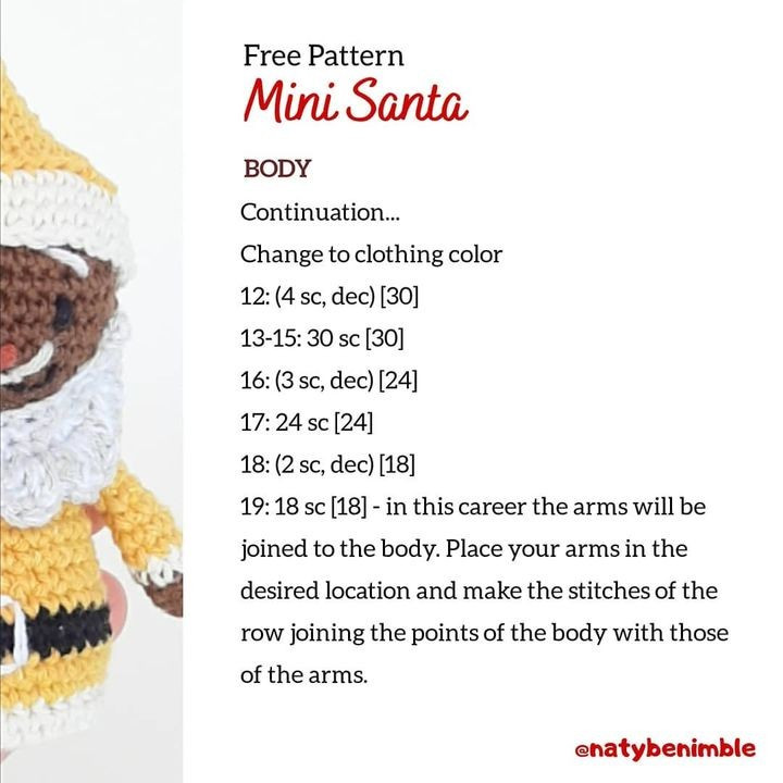 free crochet pattern mini santa