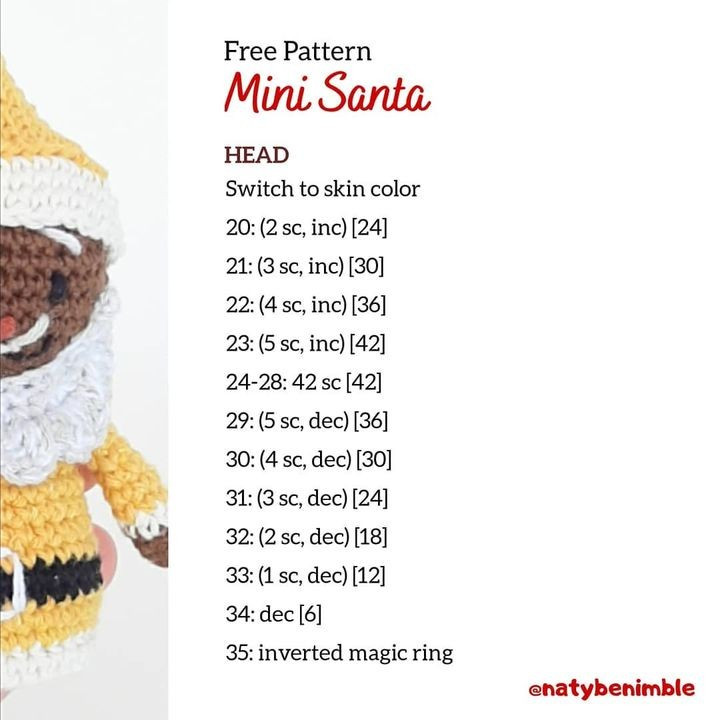 free crochet pattern mini santa