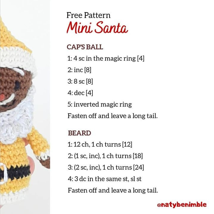 free crochet pattern mini santa