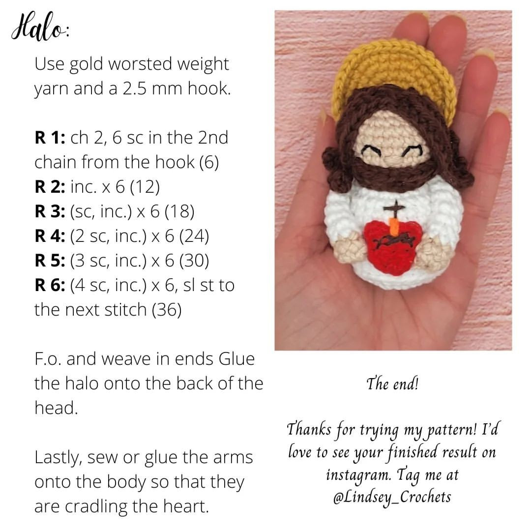 free crochet pattern most sacred heart of Jesus