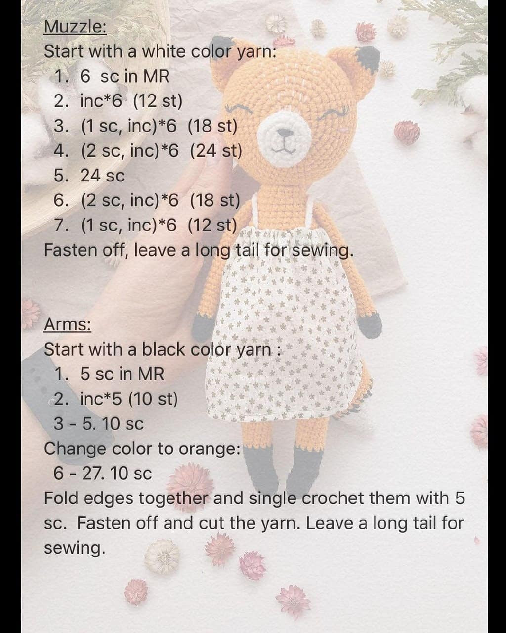 free crochet pattern orange fox