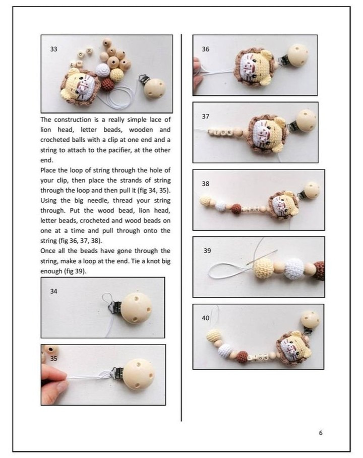 free crochet pattern pacifier clip