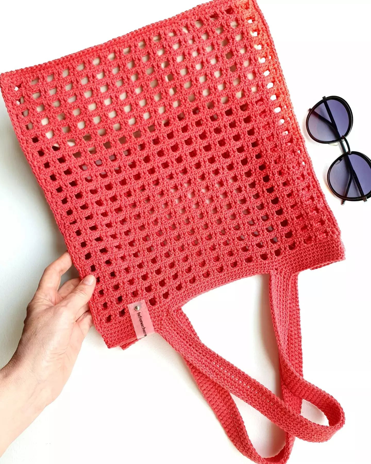 free crochet pattern pink handbag