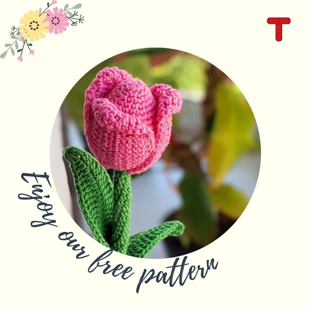 free crochet pattern pink tulips.