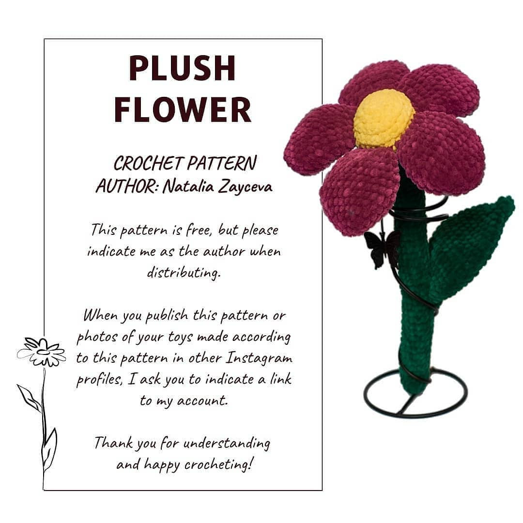 free crochet pattern plush flower