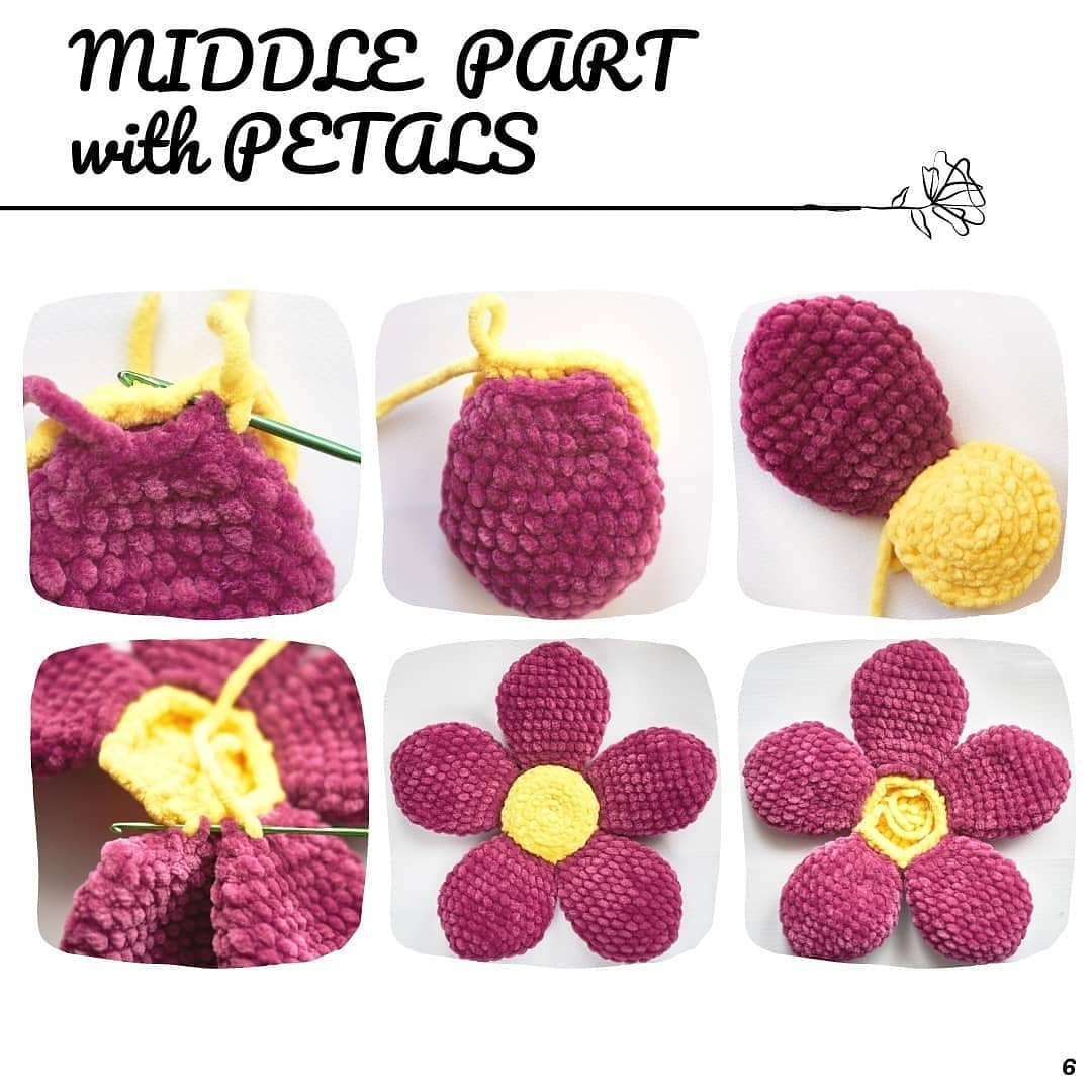 free crochet pattern plush flower