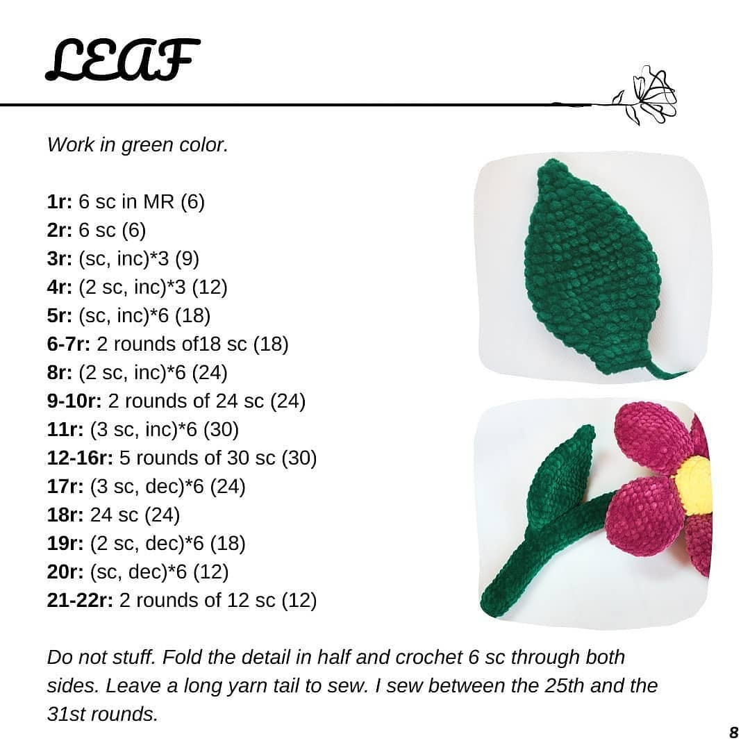 free crochet pattern plush flower