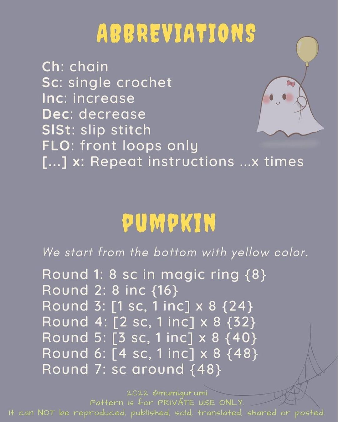 free crochet pattern pumpkin ghost