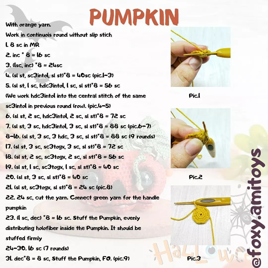 free crochet pattern pumpkin halloween