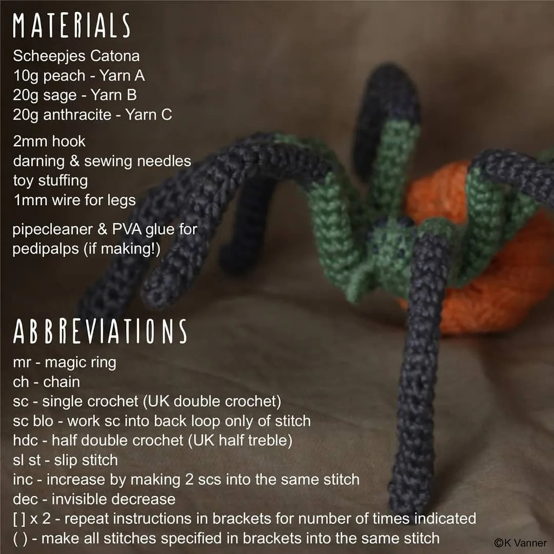 free crochet pattern pumpkin spider