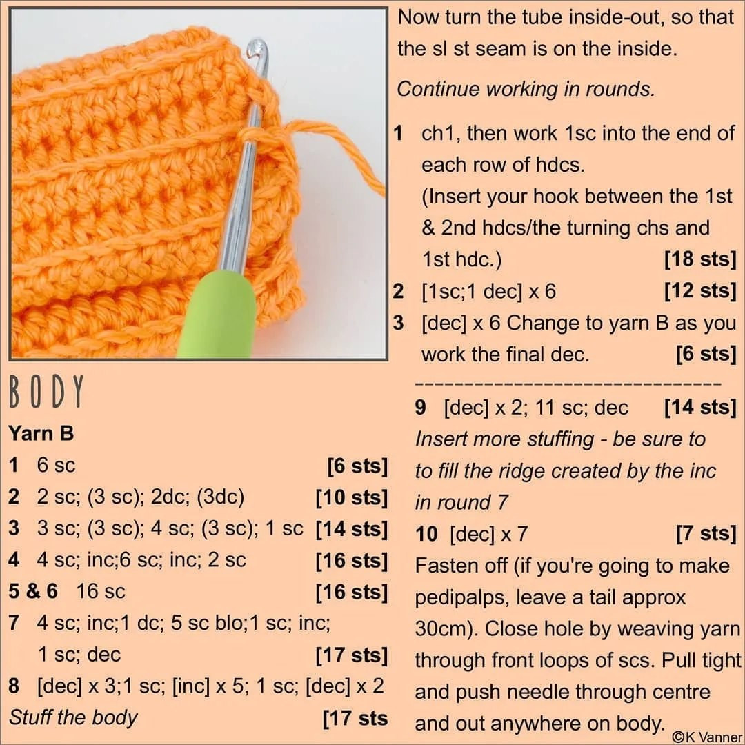 free crochet pattern pumpkin spider