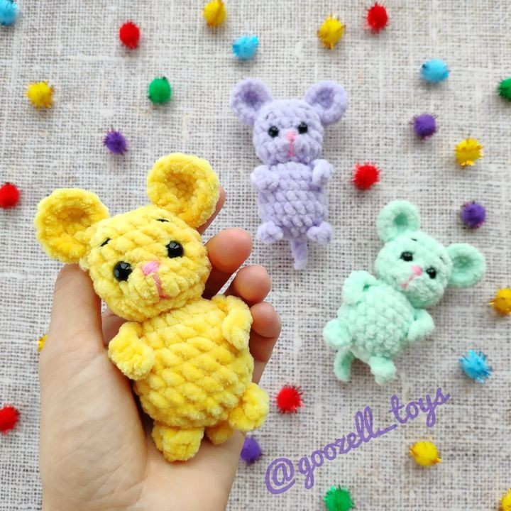 free crochet pattern purple bear, yellow bear, blue bear