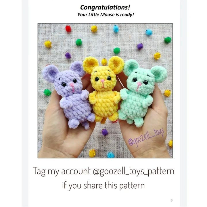 free crochet pattern purple bear, yellow bear, blue bear