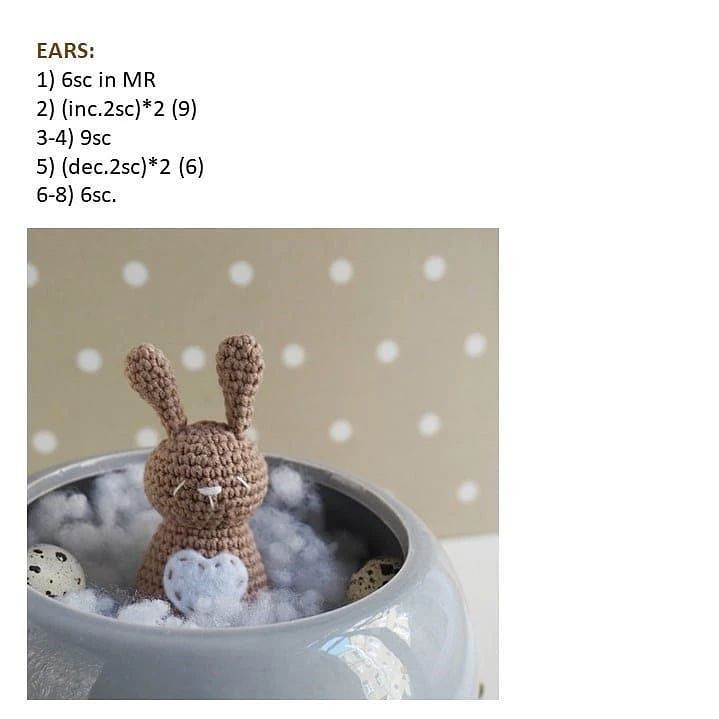 free crochet pattern rabbit heart.