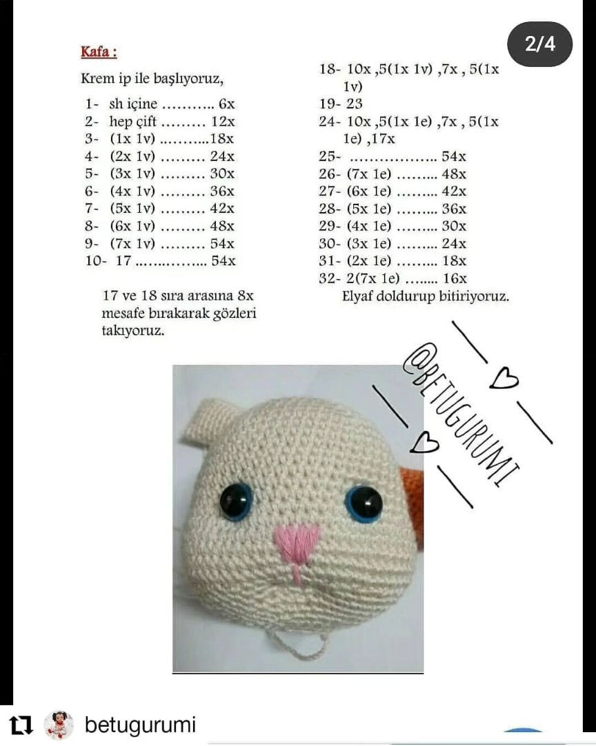 free crochet pattern rabbit karpuz tulumlu tavsan