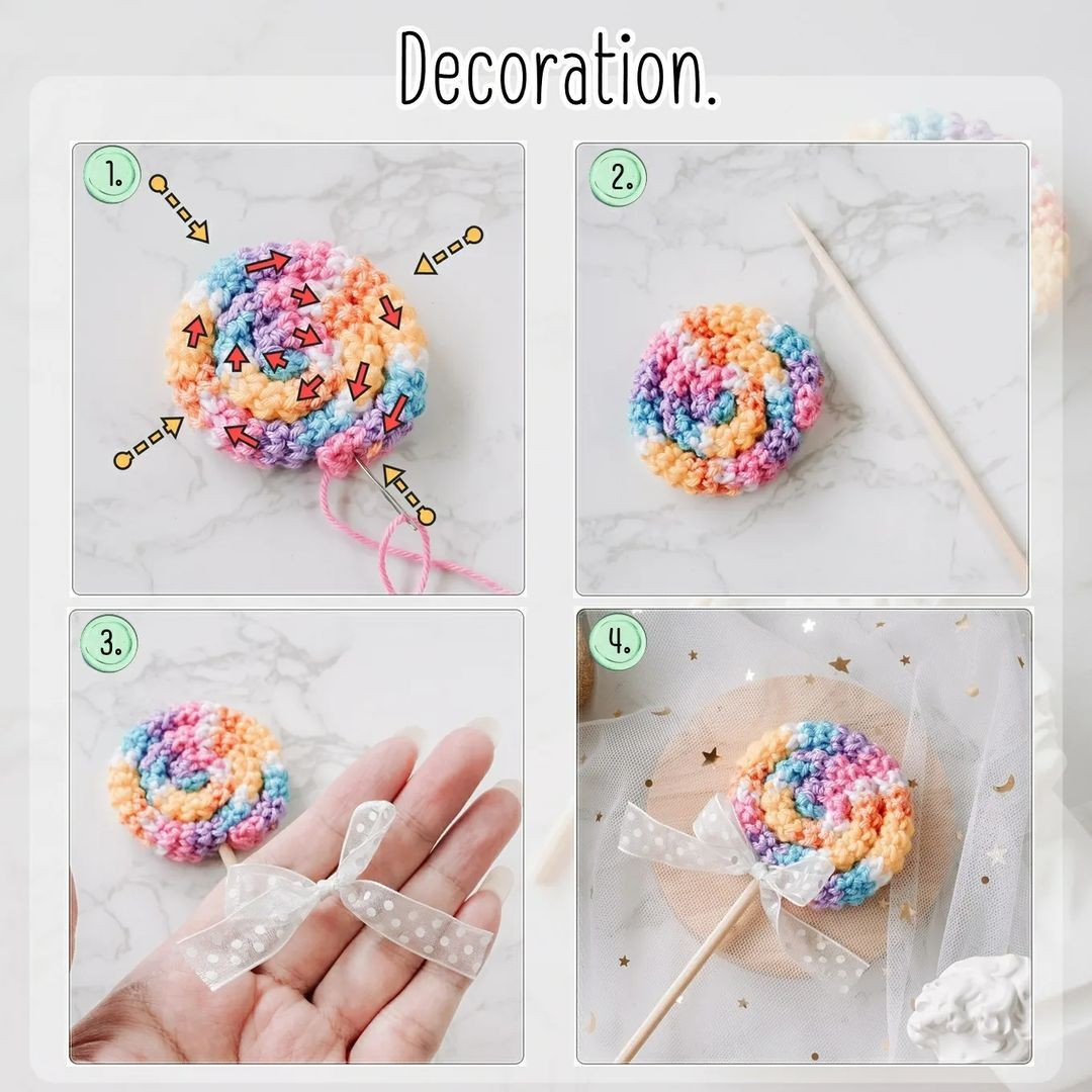 free crochet pattern rainbow lollypop