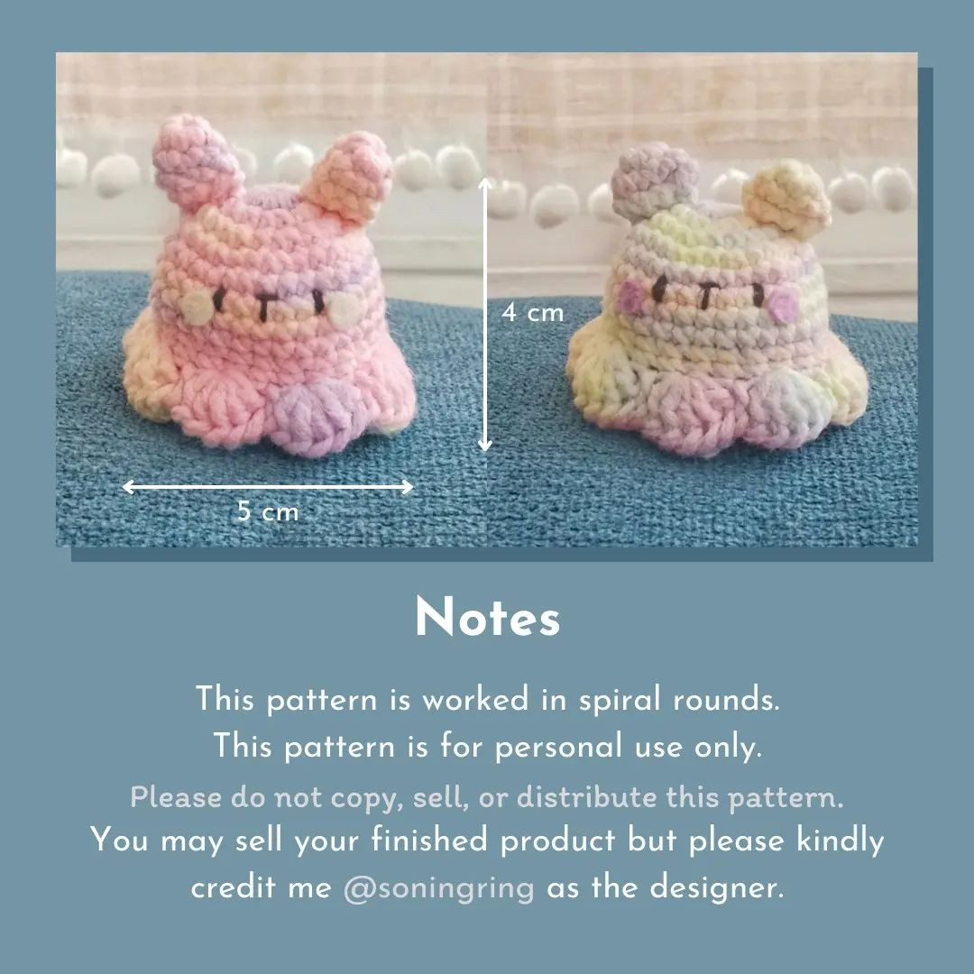 free crochet pattern reversible takosagi / takokuma