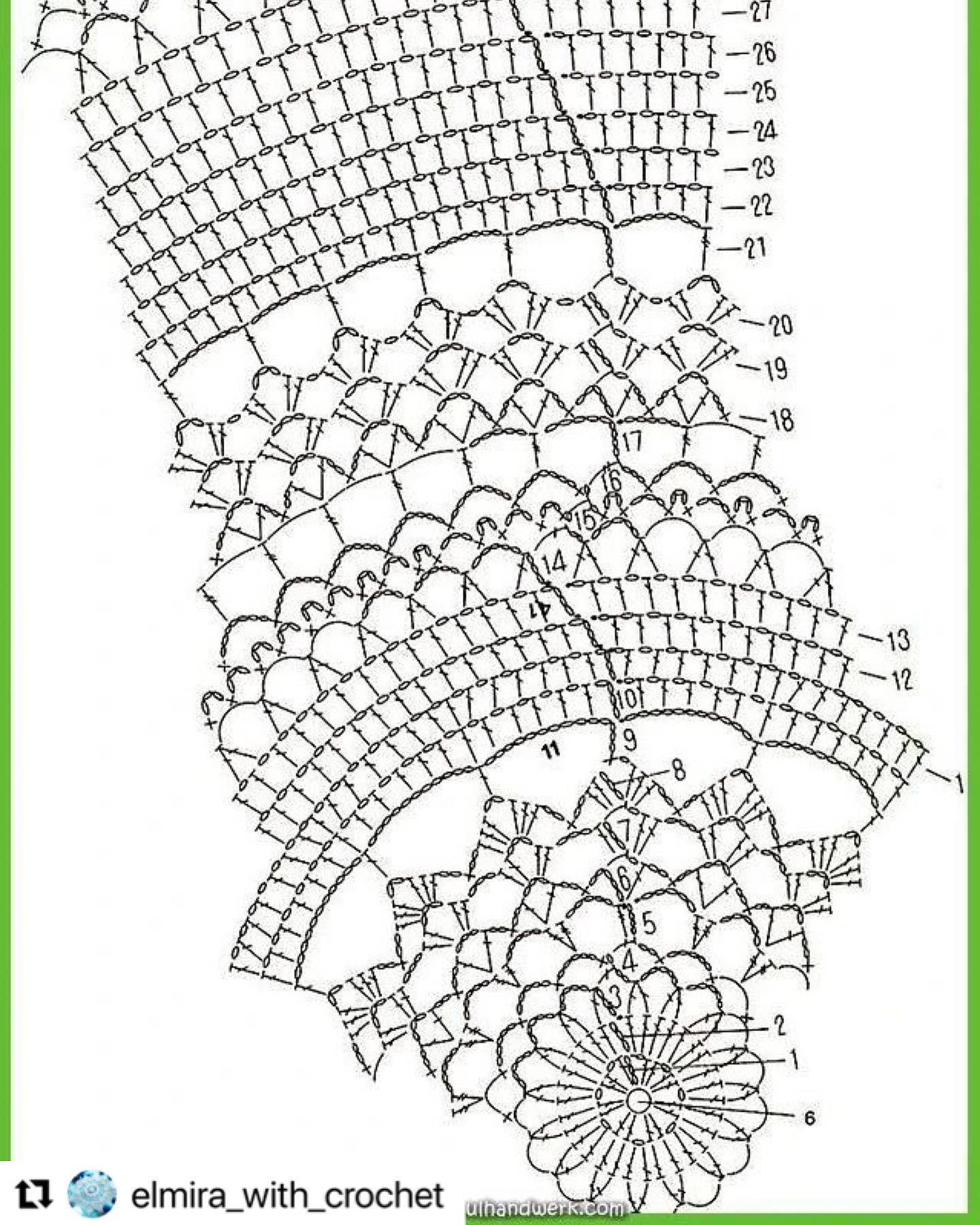 free crochet pattern round shape with many small spikes.