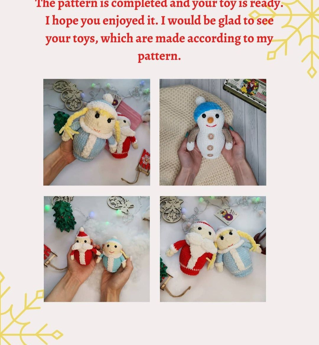 free crochet pattern santa claus, snowman