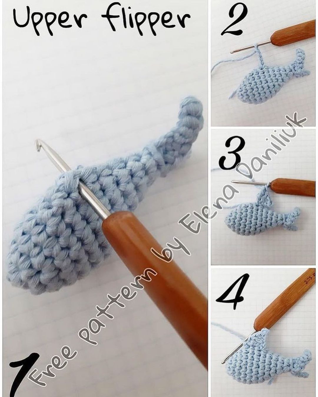 free crochet pattern shark mini size.