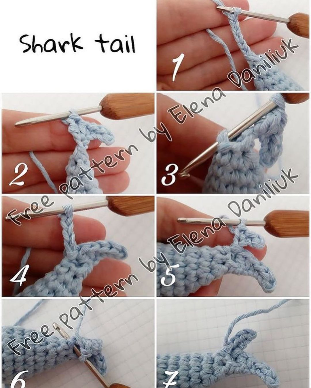 free crochet pattern shark mini size.