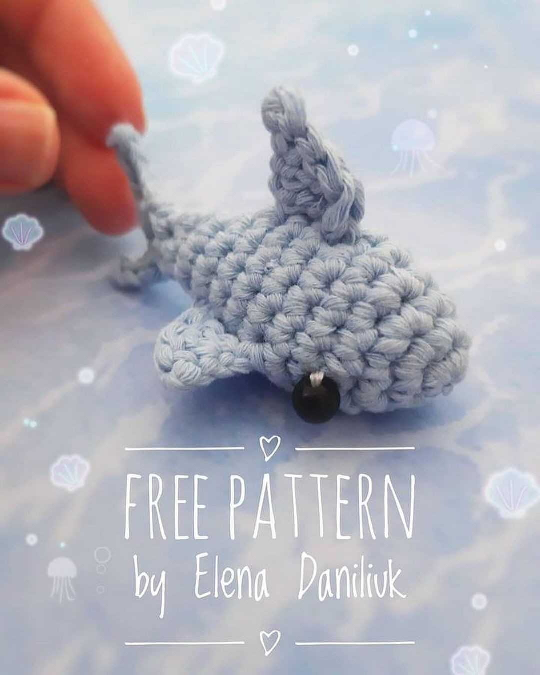 free crochet pattern shark mini size.