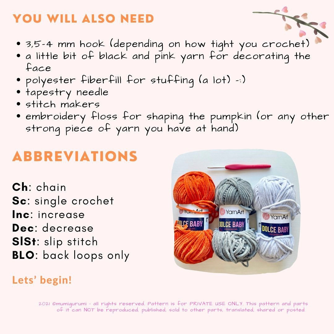 free crochet pattern sleepy pumpkin