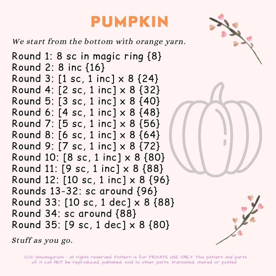 free crochet pattern sleepy pumpkin