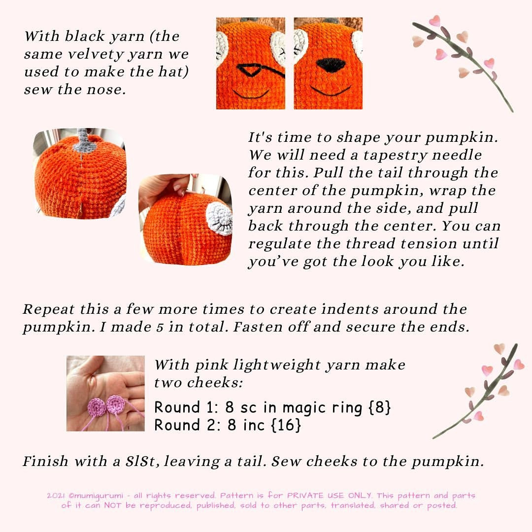 free crochet pattern sleepy pumpkin