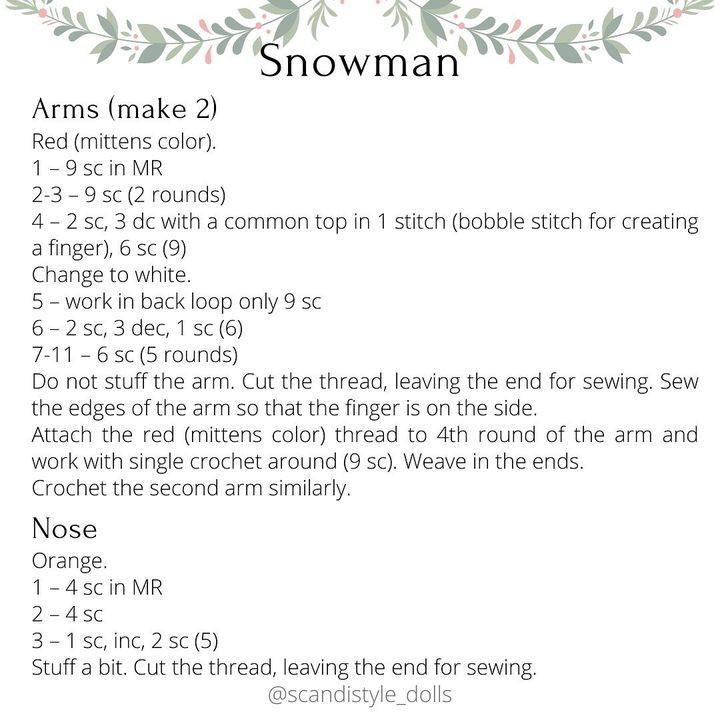 free crochet pattern snowman