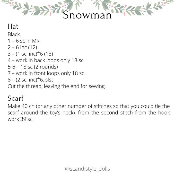 free crochet pattern snowman