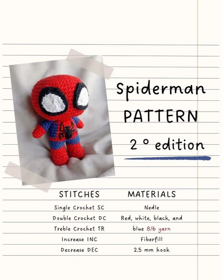 free crochet pattern spider man