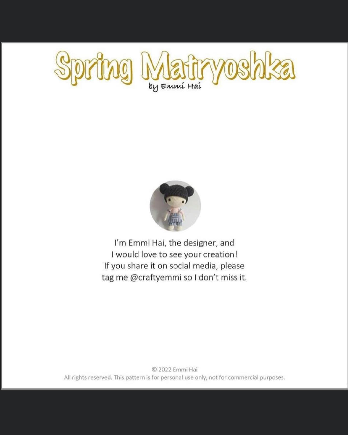 free crochet pattern spring matryoshka