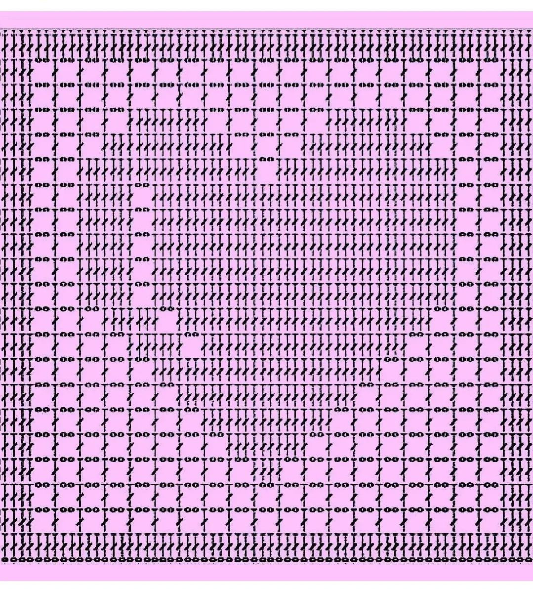 free crochet pattern square with heart in the middle.