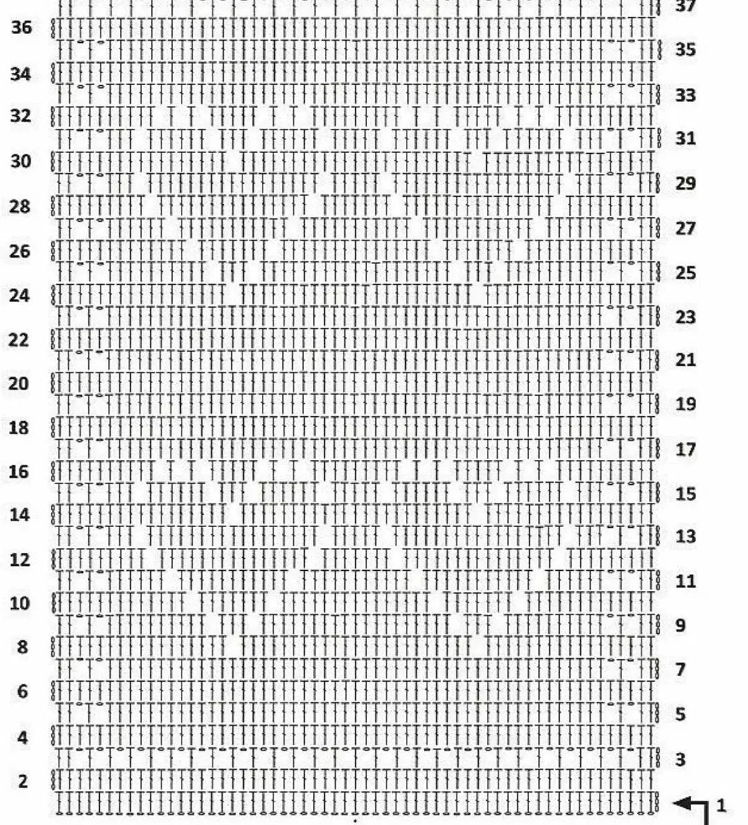 free crochet pattern square with heart in the middle.