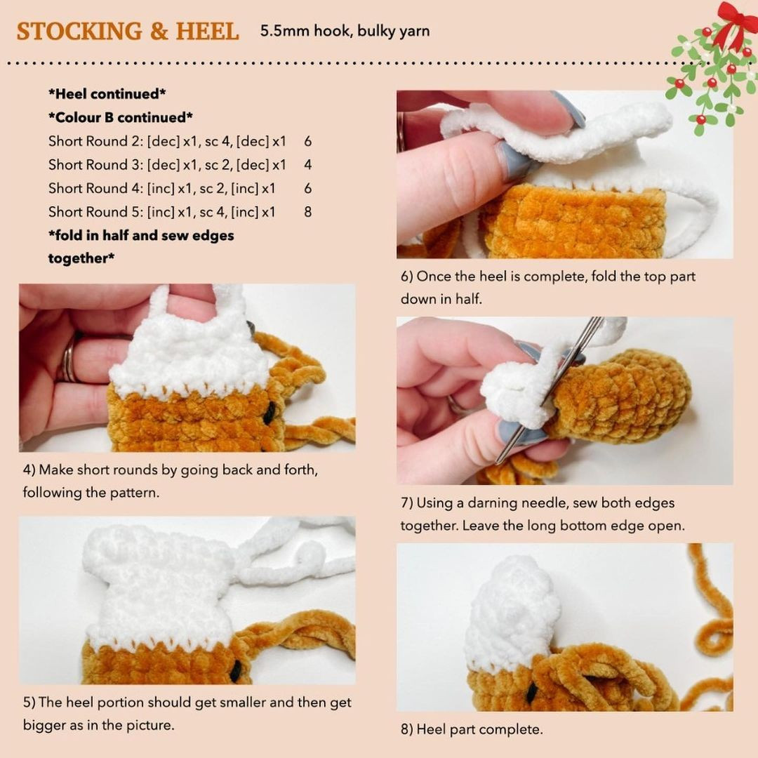 free crochet pattern stocking & heel