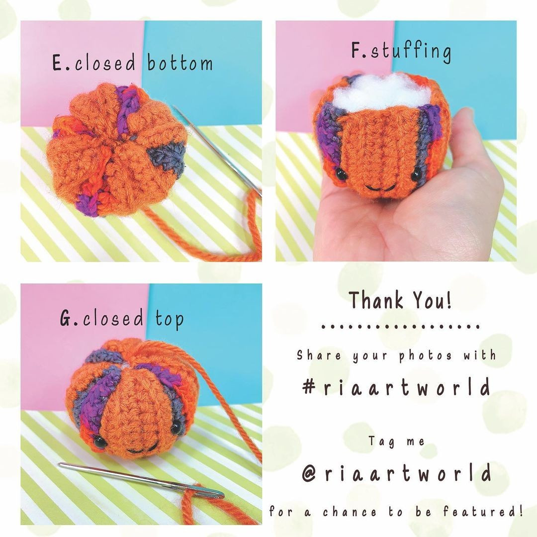 free crochet pattern striped pumpkin