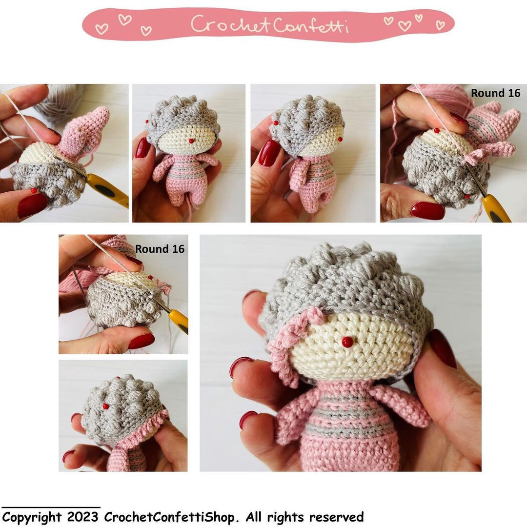 free crochet pattern the hat and hair for little sheep