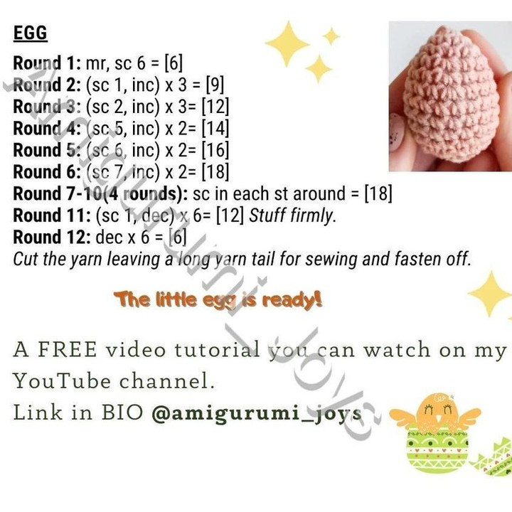 free crochet pattern the little egg