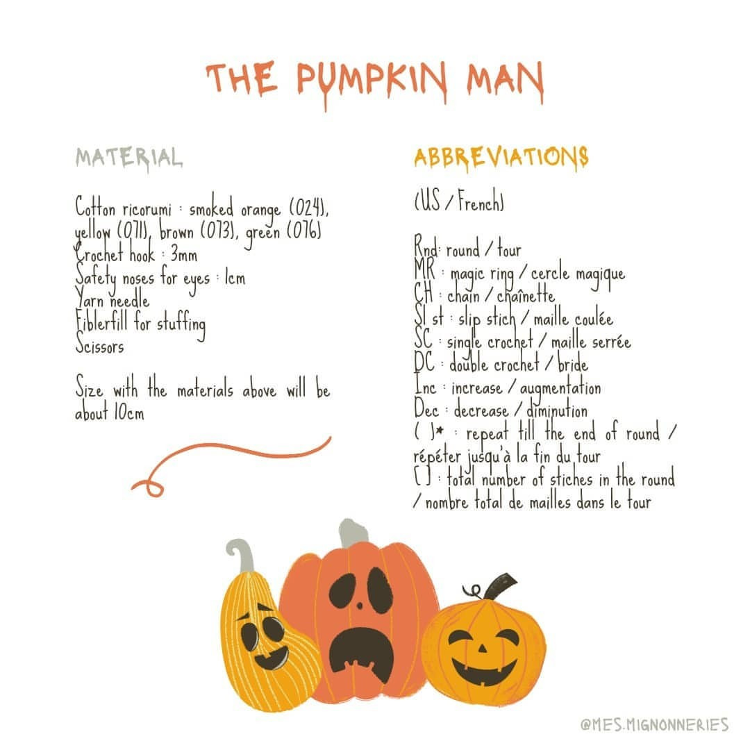 free crochet pattern the pumpkin man