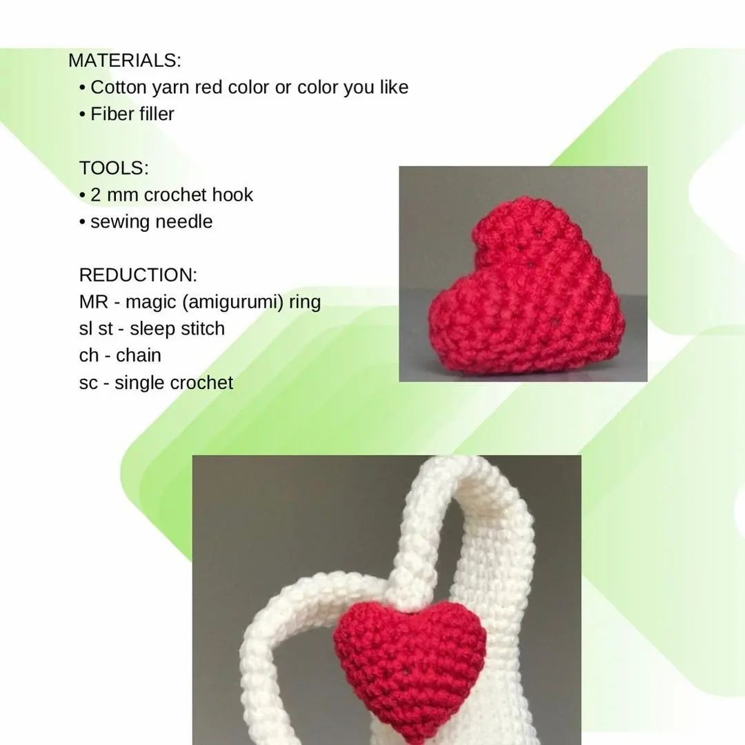 free crochet pattern three red hearts