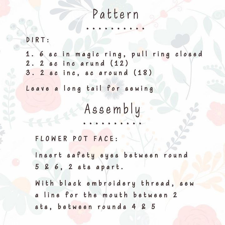 free crochet pattern tulip and flower pot