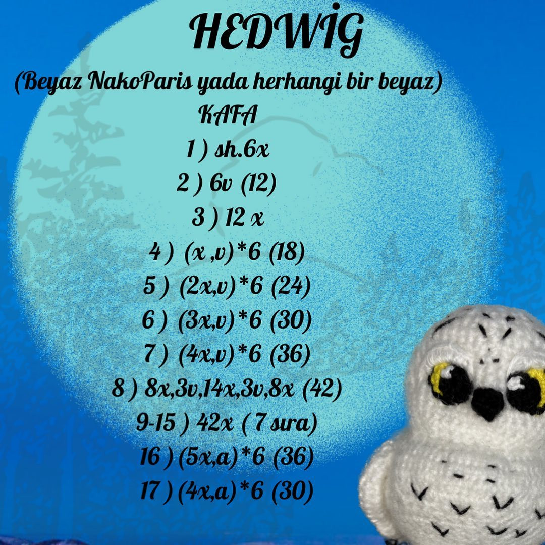 free crochet pattern white owl.