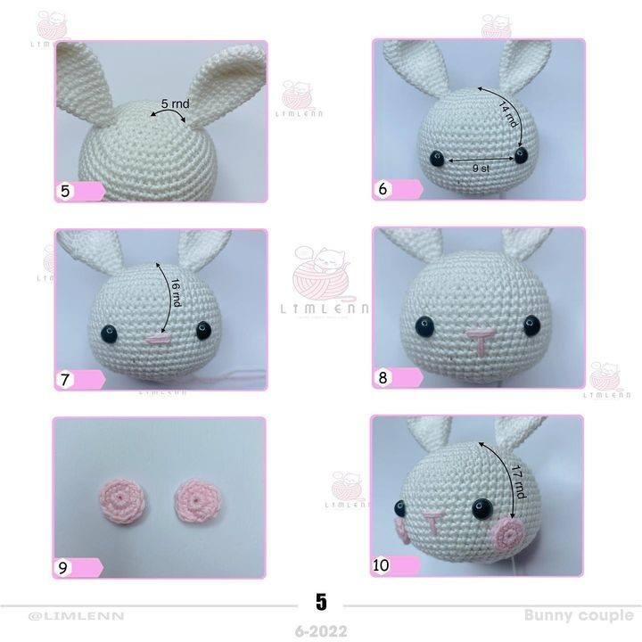 free crochet pattern white rabbit flower bow