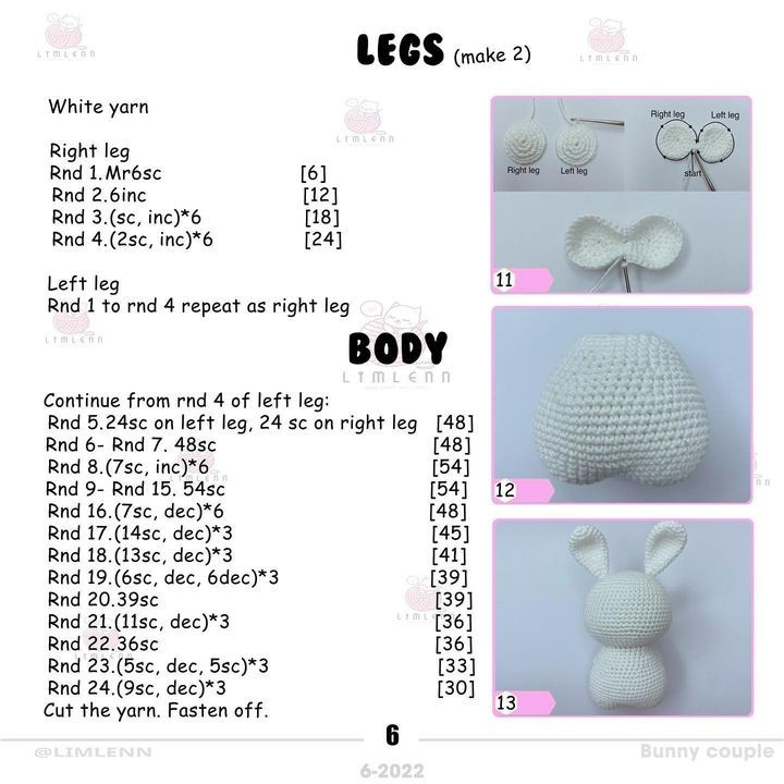 free crochet pattern white rabbit flower bow