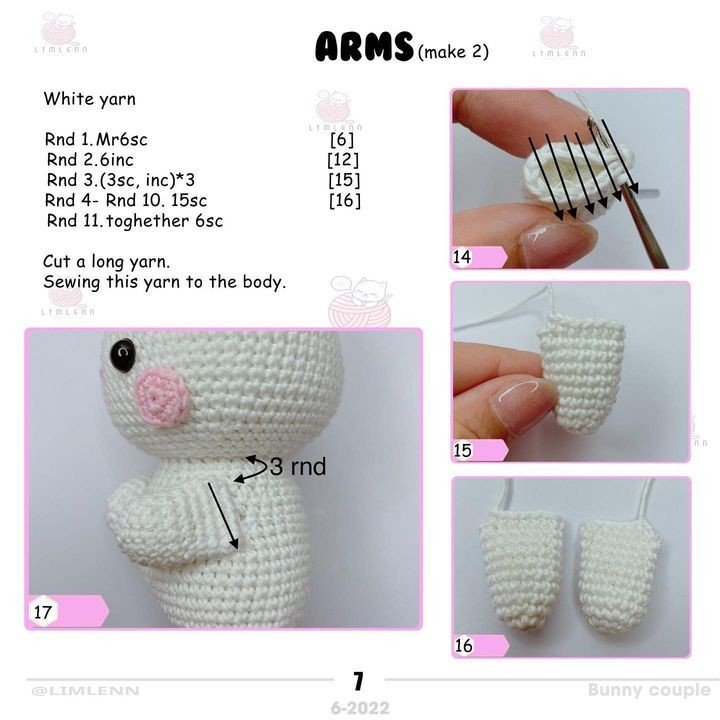 free crochet pattern white rabbit flower bow